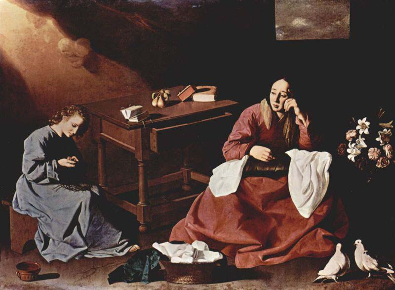 Francisco de Zurbaran Christ and the Virgin in the House at Nazareth, oil painting picture